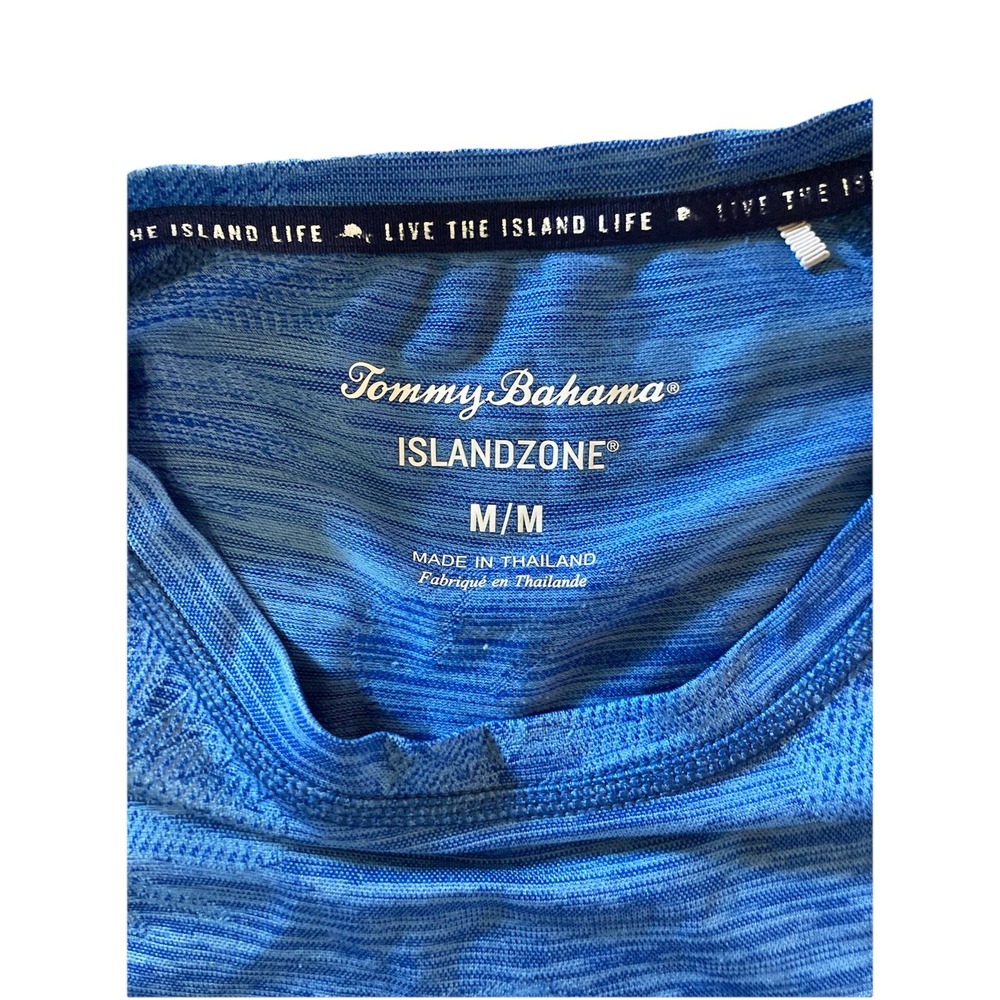 Tommy Bahama Island Zone Shirt Mens M Blue Delray Frond Performance Long Sleeve - Picture 2 of 11